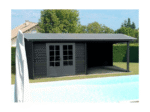 Abri Pool House en Composite et Aluminium 6x3m – Espace Détente & Rangement (Gris Clair) – Image 2