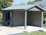 Abri Pool House en Composite et Aluminium 6x3m – Espace Détente & Rangement (Gris Clair)