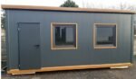 Pavillon de Bureau 17m² (6x2,9m) – Module Habitable Isolé 100mm (Largeur Extra)